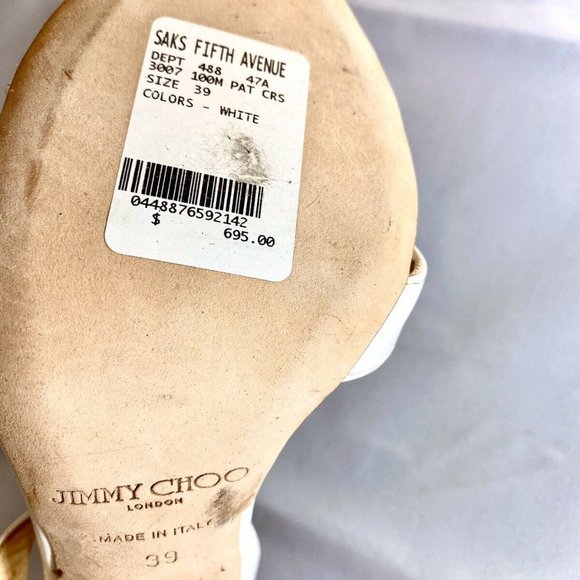 Jimmy Choo Made in Italy White Patent Leather 39 - Picture 6 of 6